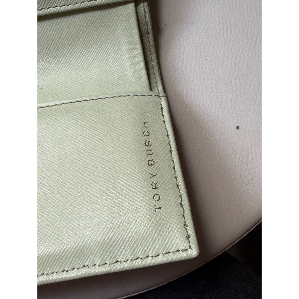 Tory Burch Robinson Floral Perforated Medium Wallet Mint Julep - Picture 8 of 16